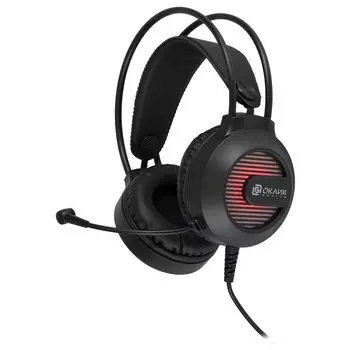 Наушники с микрофоном Оклик HS-L300G черный 2.2м мониторные оголовье (1796949)