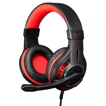 Наушники с микрофоном Оклик HS-L610G SAMURAI черный/красный 2.2м мониторные USB оголовье (14 10045