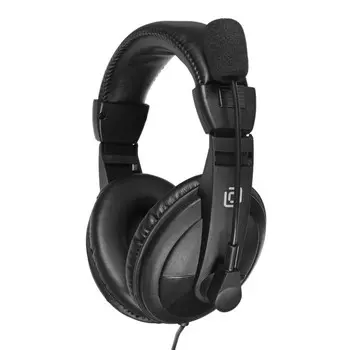Наушники с микрофоном Оклик HS-M137V черный 1.8м мониторные оголовье (614046)