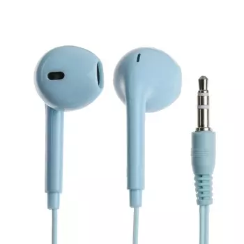 Наушники U19, проводные, вкладыши, Jack 3.5 мм, кабель 1 м, синие