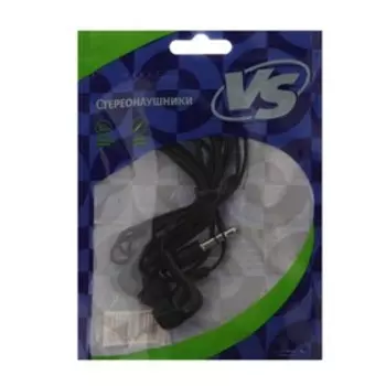 Наушники VS, VS_EHBK, вакуумные, 100 дБ, 16 Ом, 3.5 мм, 1.2 м, пакет, черные