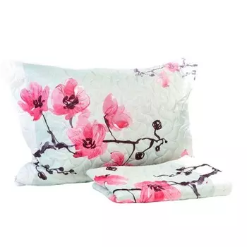 Наволочка декоративная «Акварельная сакура», размер, 50x70 см, стеганая