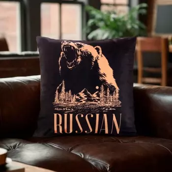 Наволочка декоративная «Этель» Russian, 4040 см, велюр