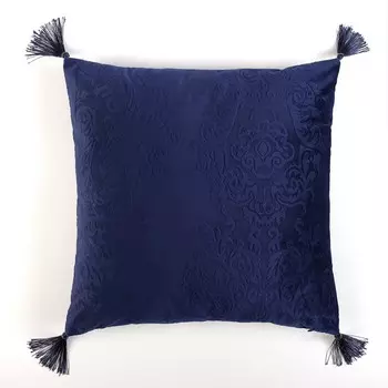 Наволочка декоративная «Этель» Валенсия Голубой океан с кисточками 4040 см