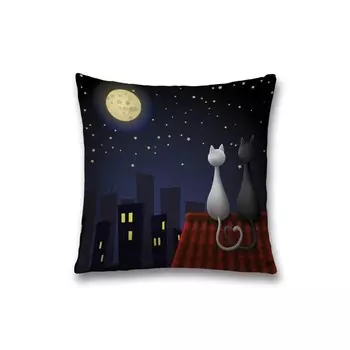 Наволочка декоративная «Кошачья романтика», на молнии, размер 45х45 см