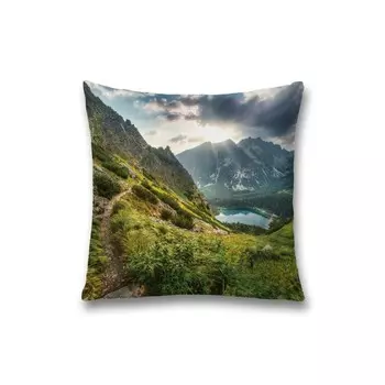 Наволочка декоративная «Горная тропинка над рекой», на молнии, размер 45х45 см