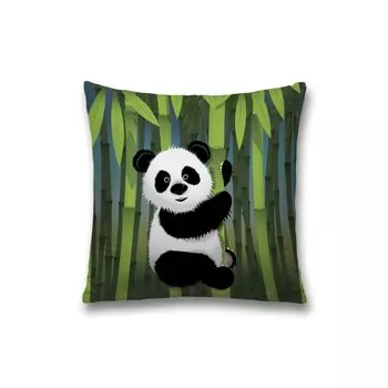 Наволочка декоративная «Счастливая панда», на молнии, размер 45х45 см