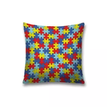 Наволочка декоративная «Цветные пазлы», на молнии, размер 45х45 см
