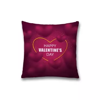 Наволочка декоративная «Happy Valentine's Day», на молнии, размер 45х45 см