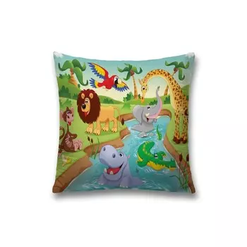 Наволочка декоративная «Веселый водопой», на молнии, размер 45х45 см