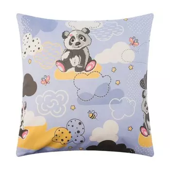 Наволочка Экономь и Я "Панды" цв.синий, 70*70±3 см,бязь 100 гр/м2
