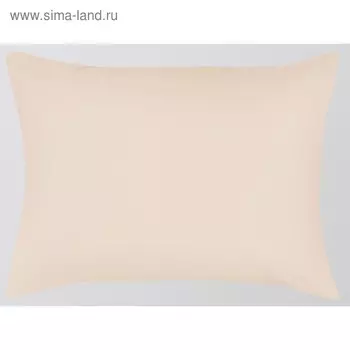 Наволочка на молнии, размер 70х70 см, кремовый, сатин