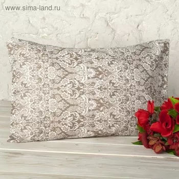 Наволочка, размер 4060 см, дамаск кофе, бязь