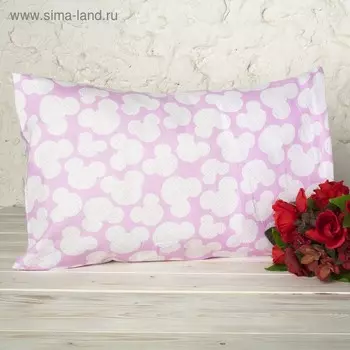 Наволочка, размер 4060 см, мышонок розовый, бязь