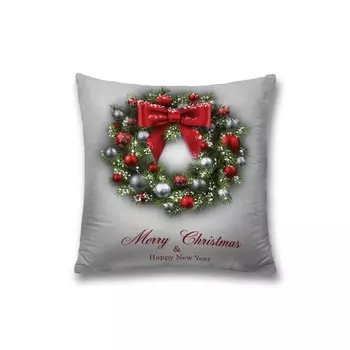 Наволочка декоративная «Сказочный рождественский венок», на молнии, размер 45х45 см