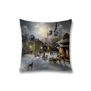 Наволочка декоративная «Зима в городе», на молнии, размер 45х45 см