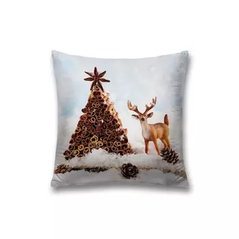 Наволочка декоративная «Фигурная ель», на молнии, размер 45х45 см