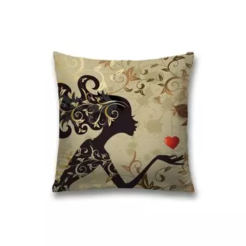 Наволочка декоративная «Влюбленная фея», на молнии, размер 45х45 см
