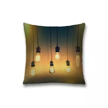 Наволочка декоративная «Горящие лампочки», на молнии, размер 45х45 см