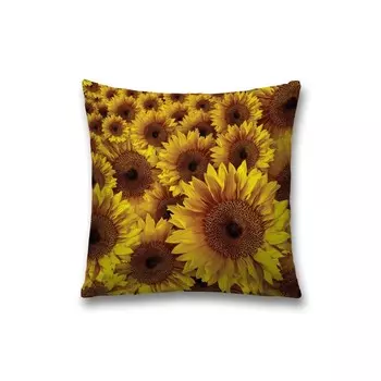 Наволочка декоративная «Подсолнухи», на молнии, размер 45х45 см