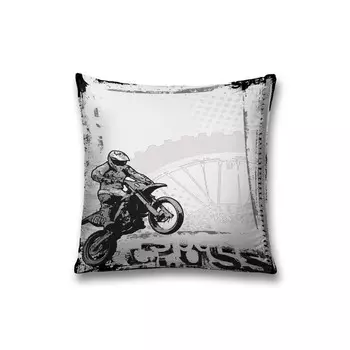 Наволочка декоративная «Мотоциклист трюкач», на молнии, размер 45х45 см