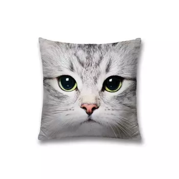 Наволочка декоративная «Суровый котик», на молнии, размер 45х45 см