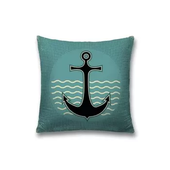 Наволочка декоративная «Якорь на морских волнах», на молнии, размер 45х45 см