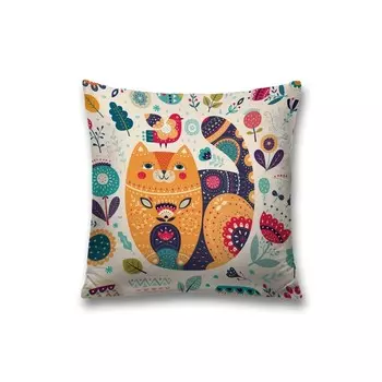 Наволочка декоративная «Расписной котейка», на молнии, размер 45х45 см