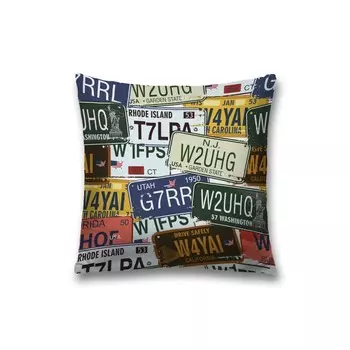 Наволочка декоративная «Номерные знаки», на молнии, размер 45х45 см
