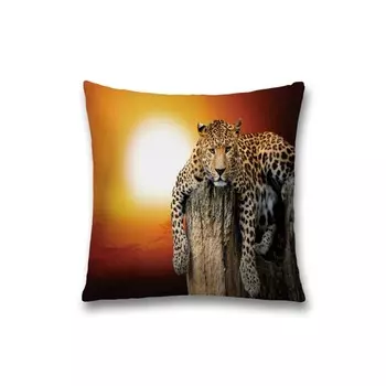 Наволочка декоративная «Леопард на закате», на молнии, размер 45х45 см