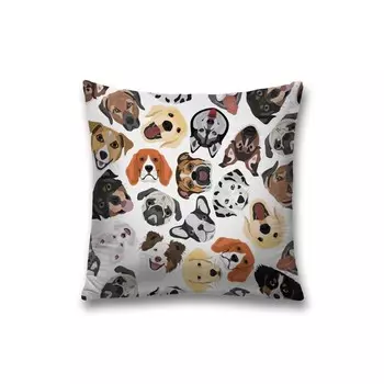 Наволочка декоративная «Мордочки собак», на молнии, размер 45х45 см
