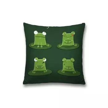 Наволочка декоративная «Эмоциональная лягушка», на молнии, размер 45х45 см