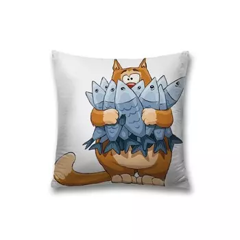 Наволочка декоративная «Кошачий букет», на молнии, размер 45х45 см