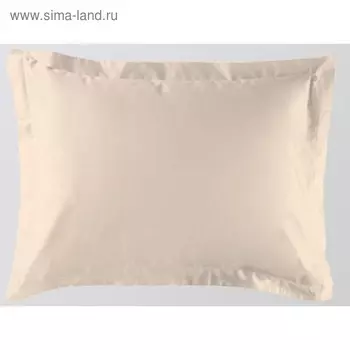 Наволочка с ушками и клапаном, размер 52х74 см, кремовый, сатин