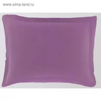 Наволочка с ушками и клапаном, размер 52х74 см, лиловый, сатин