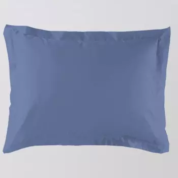Наволочка с ушками и клапаном, размер 70х70 см, синий, сатин