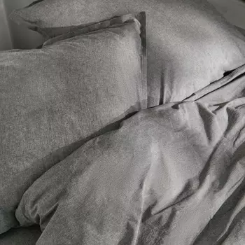 Наволочка SL Home "Деним" 70*70+2 см, цв.темно-серый, 100% жатый хлопок