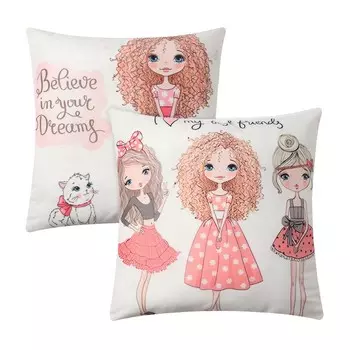 Наволочки декоративные 2 шт. «Этель. Девичьи истории», 4040 см, велюр