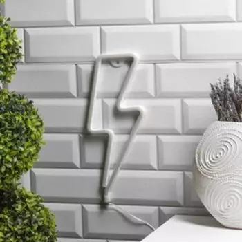 Неоновая вывеска «Молния» 13 33.5 см, батарейки ААх3 (не в комплекте), USB, свечение тёплое белое