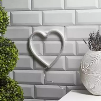 Неоновая вывеска «Сердце» 20 20 см, батарейки ААх3 (не в комплекте), USB, свечение розовое