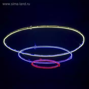 Неоновые кольца «Флаг России», 95, 65, 35 см, 576 LED, 220 В, свечение белое/синее/красное