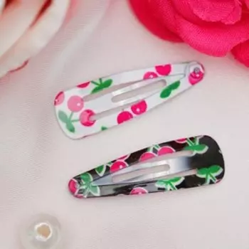 Невидимка для волос "Цветик вишенка" (набор 12 шт) 3 см