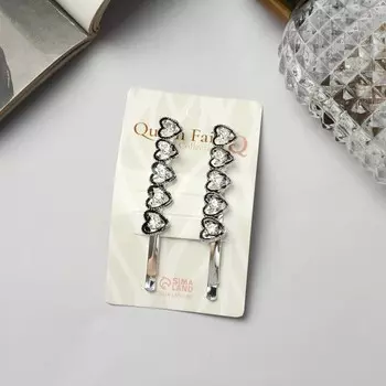 Невидимка для волос "Джаннет" (набор 2 шт) сердце, 6,5 см