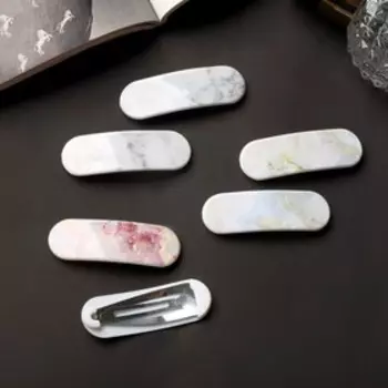 Невидимка для волос "Герти" (набор 6 шт) грация мрамор, 5,5 см