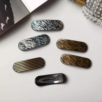 Невидимка для волос "Герти" (набор 6 шт) полосы, 5,5 см