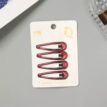 Невидимки для волос «Хэдли», набор 4 шт., 5 см, красные