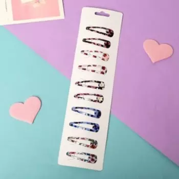 Невидимка для волос "Холли" (набор 10 шт) 5 см, микс