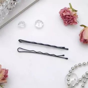 Невидимки для волос «Классика», набор 40 шт., 6 см, чёрные