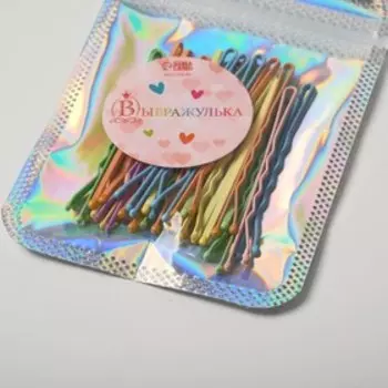 Невидимки для волос «Классика люкс», набор 24 шт., 5 см, яркие