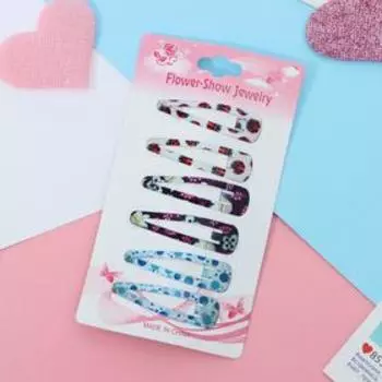 Невидимка для волос "Селена" (набор 6 шт) лето, 4,5 см